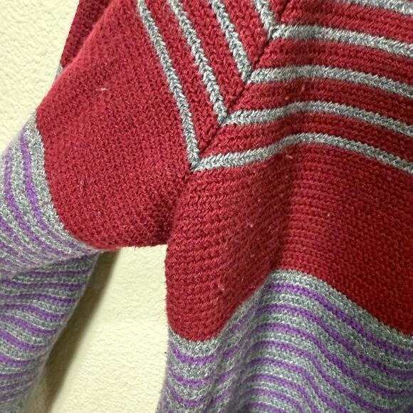 Talbots Multi Stripe Long Open Front Cardigan Sweater Whimsigoth Whimsy Witchy L - Picture 6 of 6